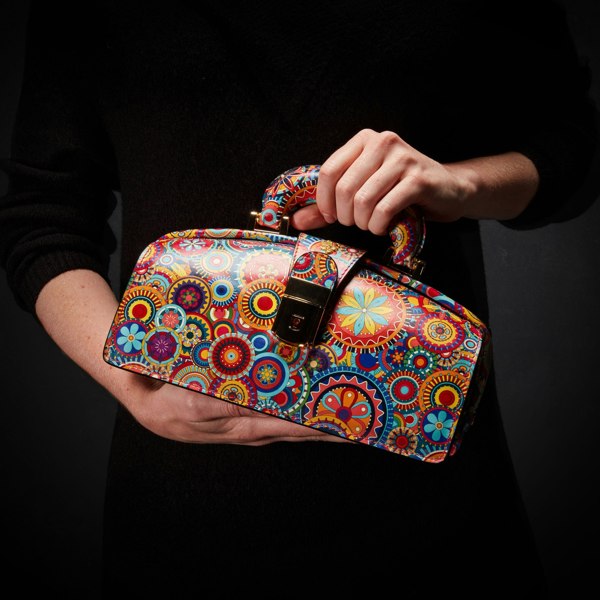 Embassy London Gazelle - Signature Print - Women's bowling bag with handle and strap