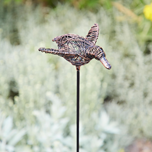 Paper High Recycled Wire Duck Garden Stake Decoration