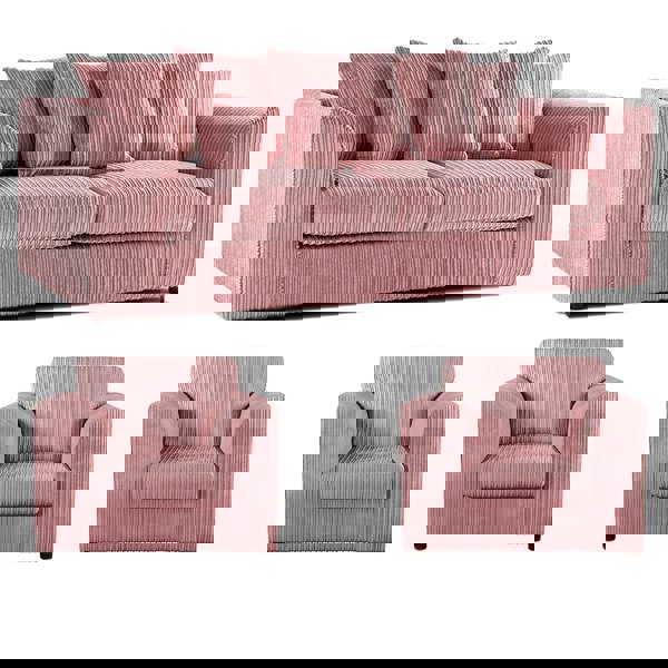 Furnishings For Less Luxor Full Jumbo Cord 3 Seater and 2 x Armchairs - Scatter Back