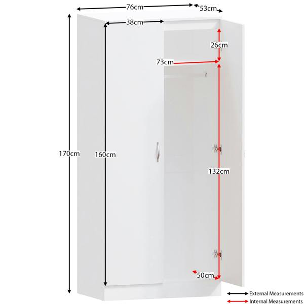 Vida Designs Riano 2 Door Wardrobe