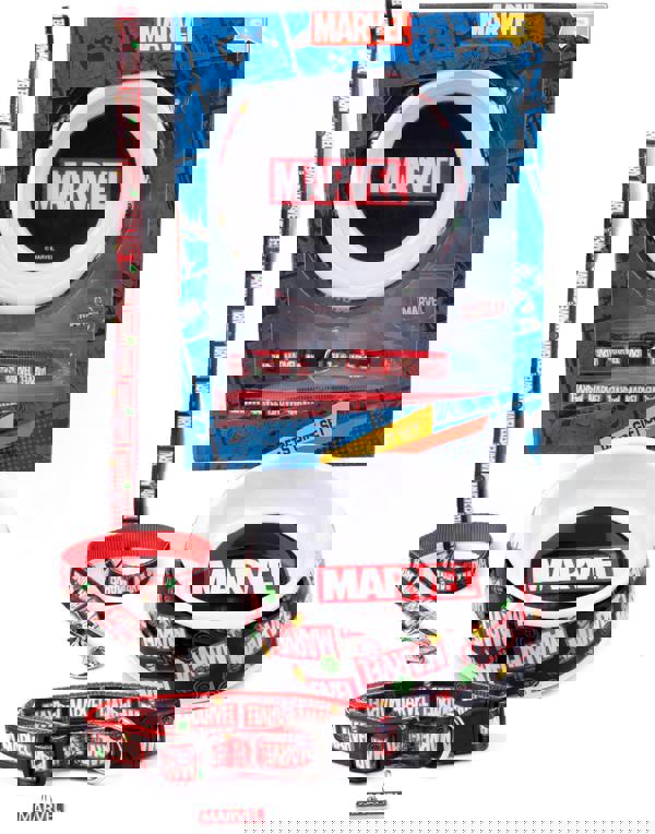 Marvel Unisex Black Logo Bowl , Collar , Charm and Lead Gift Set