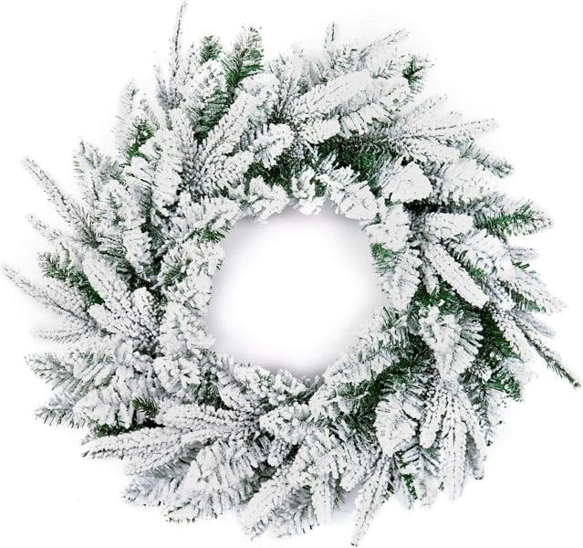 2m Prelit Lapland Fir Christmas Garland with 50 White LEDs, Snow Flock Finish, PVC image 5