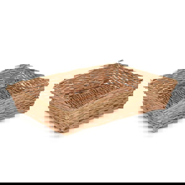 Large Tapered Wicker Rectangular Tray