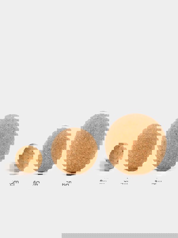 Yoga Studio Cork Unbranded Massage Ball Set of 3 - 4cm, 2 x 6cm