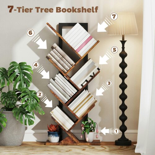 Wyld Haus Modo Wood Wood Effect 6 Section Tree Style Bookcase
