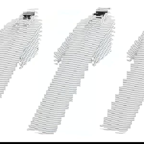 Regatta Mens Hadvo Stripe Polo Shirt - White/Navy - 