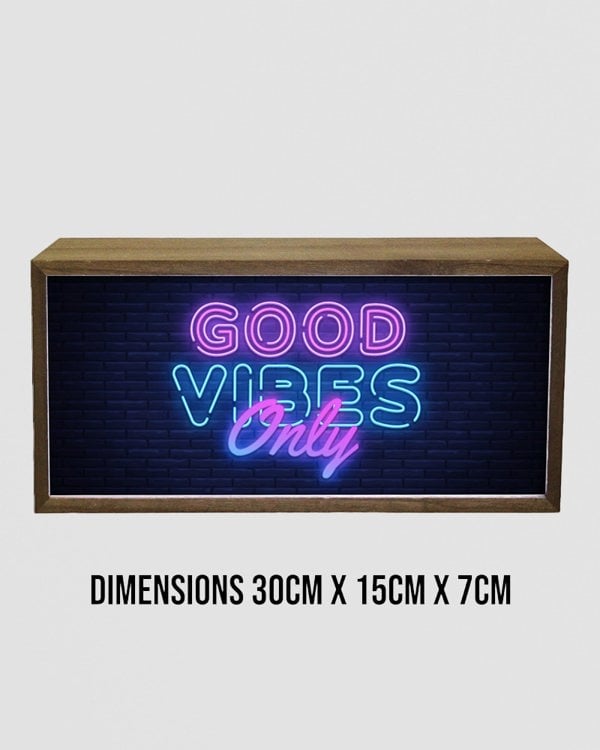 Light Box Home Good Vibes Only