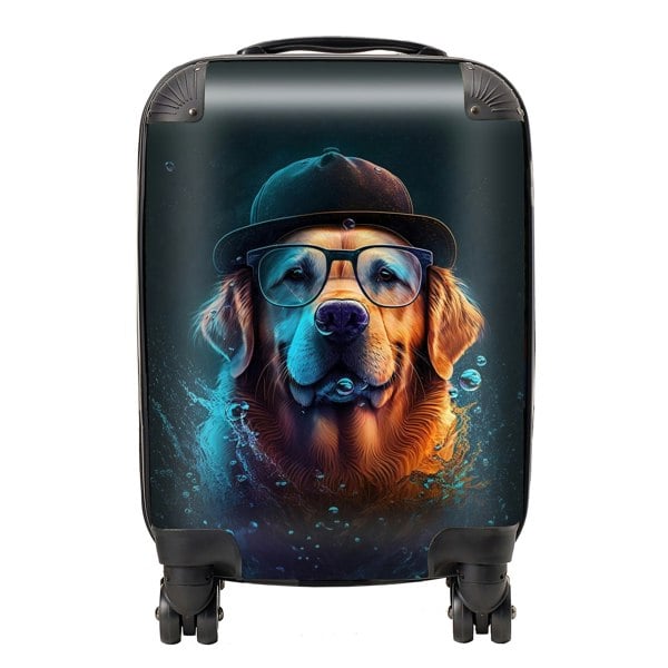 Warren Reed Golden Retriever Dog Splashart Suitcase