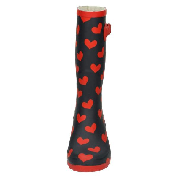 Spot On Ladies Spot On Heart Print Wellington Boots
