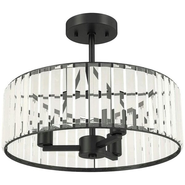 Crystal Ceiling Light, Semi Flush Mount Modern Crystal Chandelier Ceiling Light, E14 Base 3-Lights, Bulbs Not Included