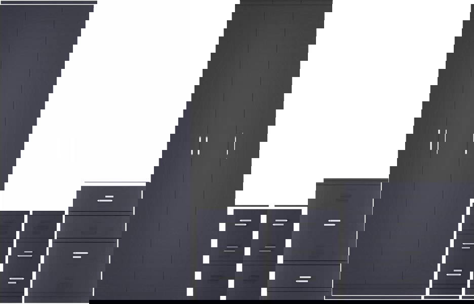 Seconique Dakota 3 Door Triple Wardrobe 4 Piece Bedroom Set