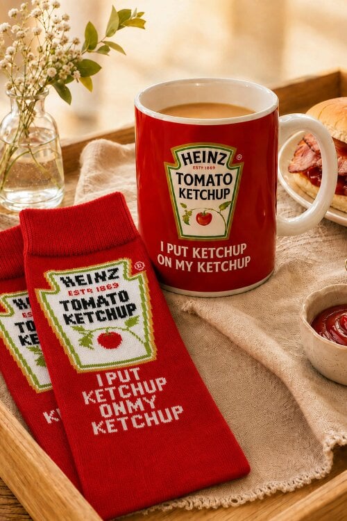 Kimm and Miller Heinz Tomato Ketchup Mug and Socks Gift Set