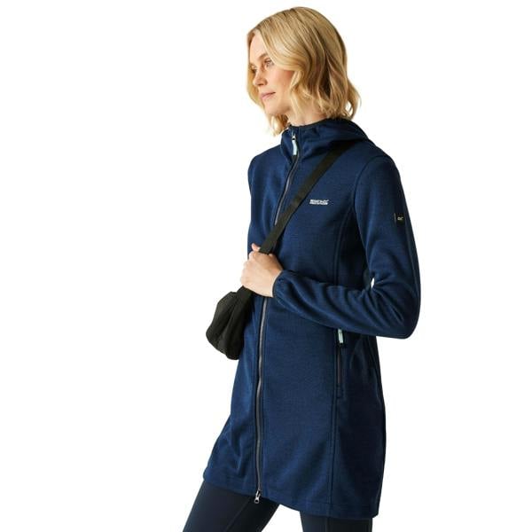 Regatta Womens/Ladies Bloomfield Marl Longline Fleece Jacket - Navy/Icy Morn - 