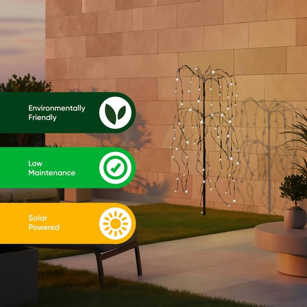 Gardenwize Solar Tree Light – Willow Tree with 200 LED Lights