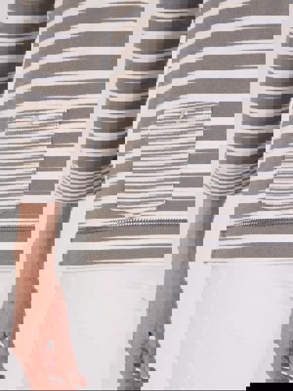 TIGI Stripe And Patch Pocket Top