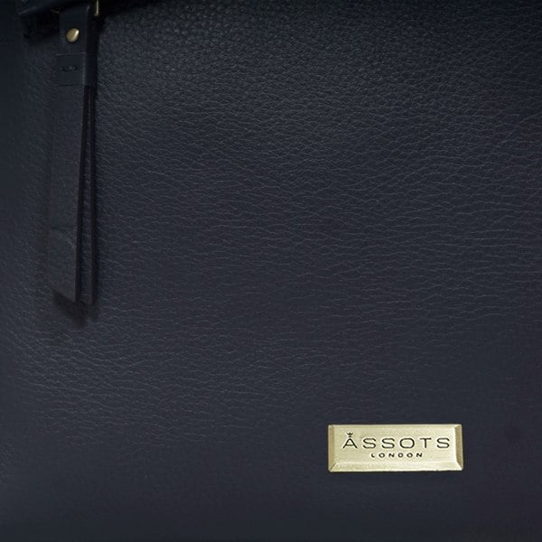 Assots London 'FLORENCE' Navy Pebble Grain Leather Crossbody Sling Bag