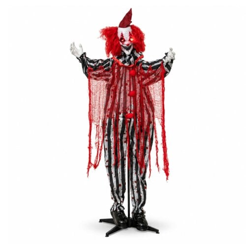 Samuel Alexander 1.8m Animated Evil Clown Sound Activated Halloween Decoration with LEDs