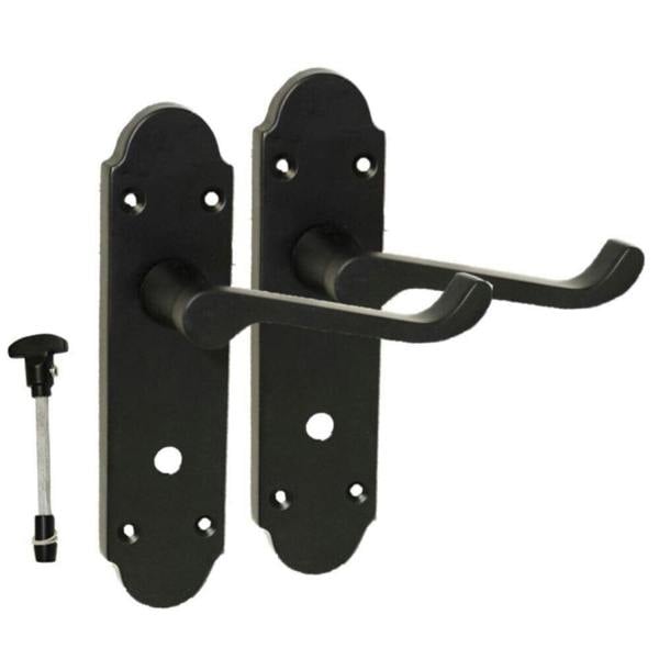 EDH Door Hardware Victorian Style Interior Matt Black Bathroom Door Handles - Classic Design