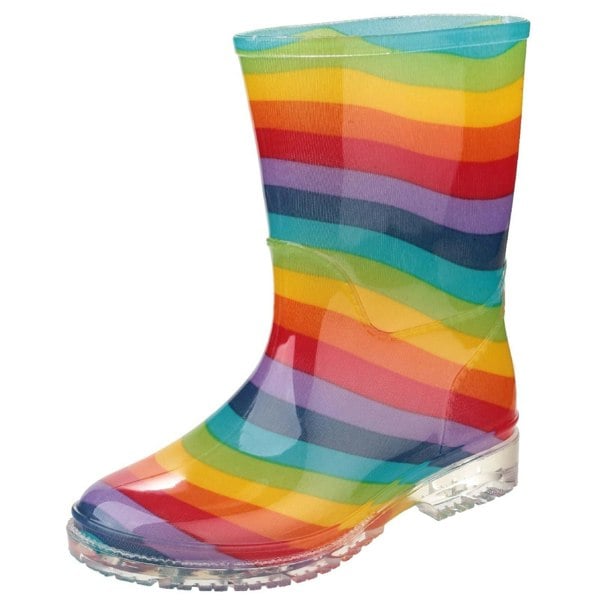 Cotswold PVC Jnr PVC Girls Rainbow Wellington Boots