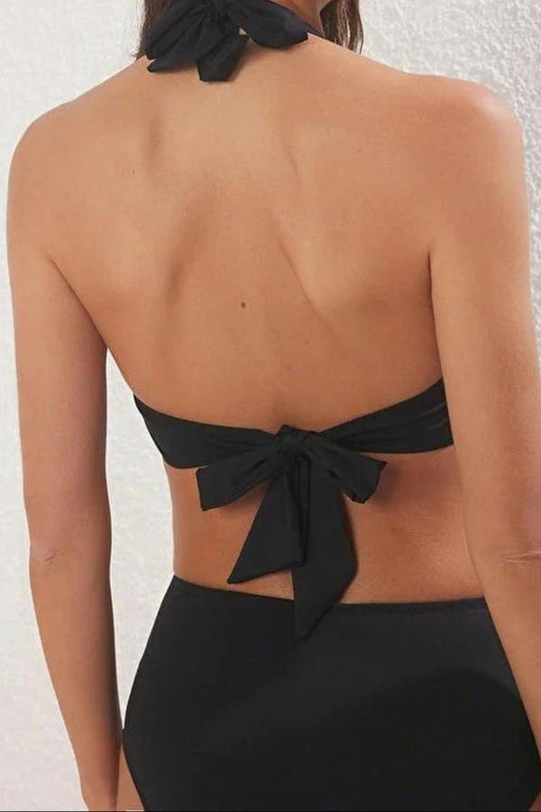 WOVCOR Ruched Triangle Covered Bikini Top