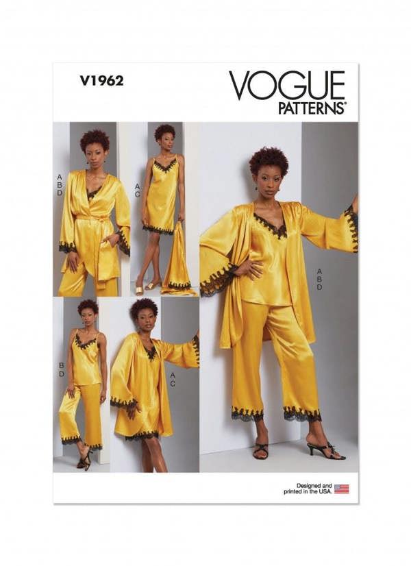 Vogue Sewing Pattern 1962, Pyjamas, Robes, Dresses, Tops, Trousers for Women, A5 (6-8-10-12-14) - Intermediate