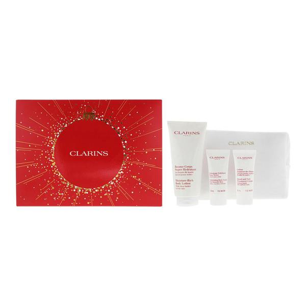 Clarins 3 Piece Gift Set: Body Lotion 200ml - Body Scrub 30ml - Hand & Nail Cream 30ml