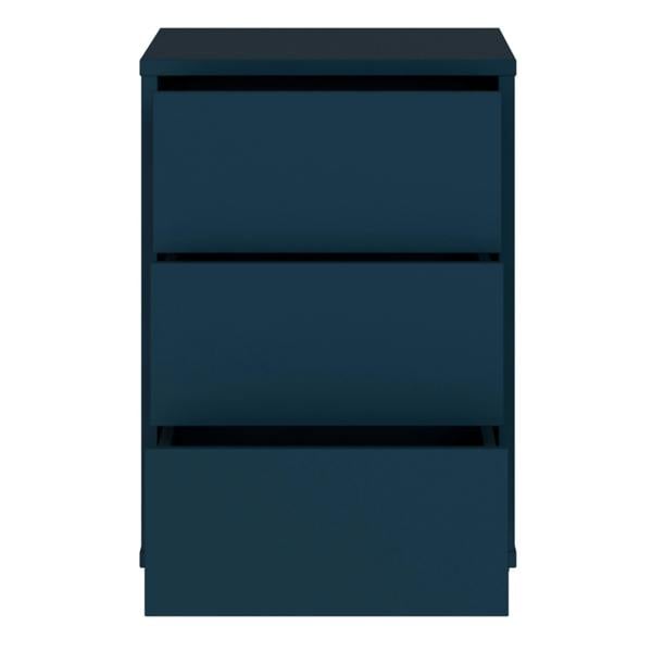 Furniture To Go Alice Springs Bedside Cabinet with 3 Drawers Push-to-Open in Night Blue