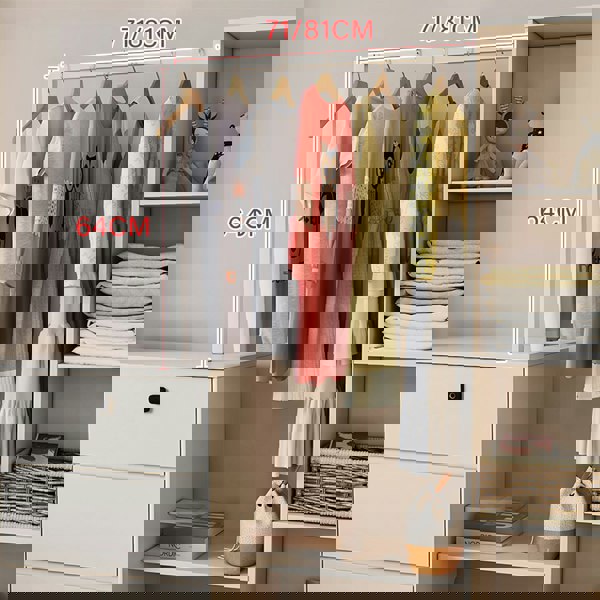 Hiroshi Coat Rack With Storage, Wardrobe With Coat Stand-Rit Concept-Rit Concept