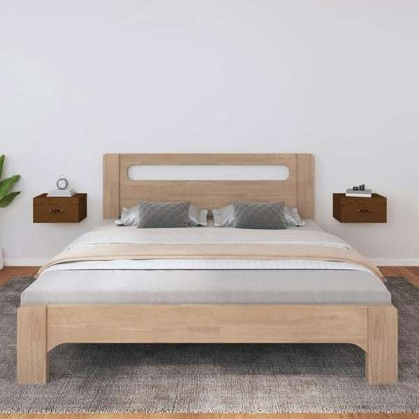 Berkfield Wall-mounted Bedside Cabinets 2 pcs Honey Brown 40x29.5x22 cm