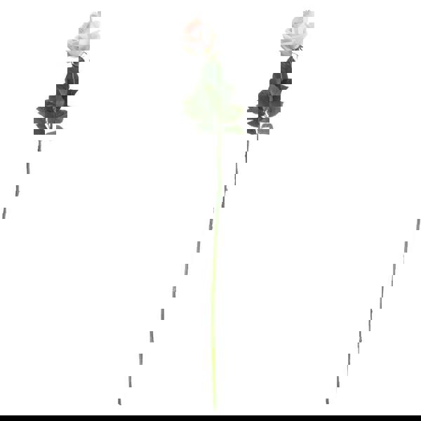 Hill Interiors Artificial Single Stem Tea Rose - Palest Pink - 