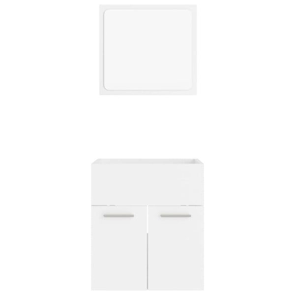 Berkfield 2 Piece Bathroom Furniture Set White Engineered Wood