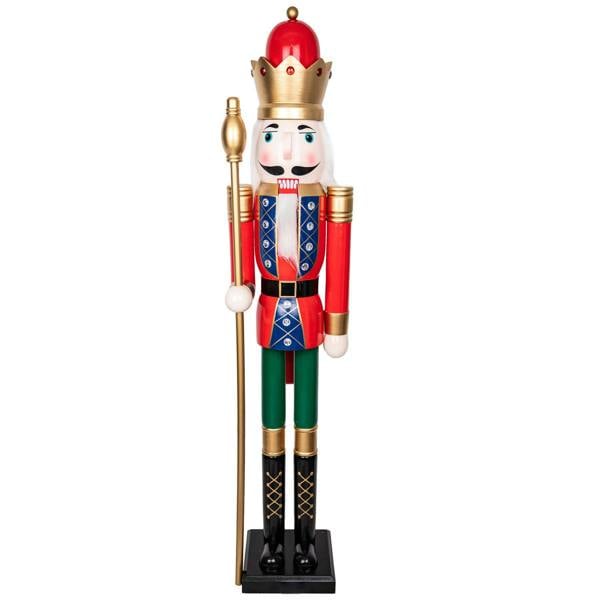 150cm Wooden Christmas Nutcracker Figure, Hand-Painted Festive Decoration for Home Display image 6