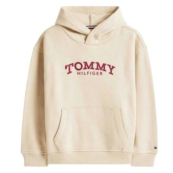 Tommy Hilfiger Childrens/Kids Logo Hooded Drawstring Hoodie - Sand - 