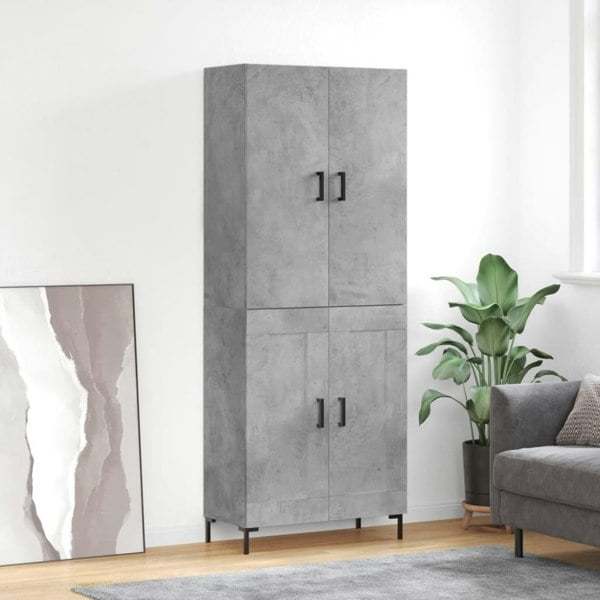 Berkfield Highboard Concrete Grey 69.5x34x180 cm Engineered Wood