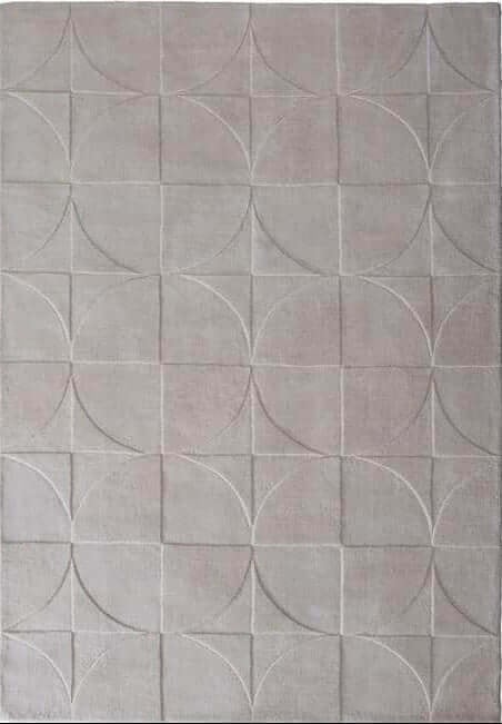 The Rugs Penny Geometric Wool Rug | Purple & Cream |