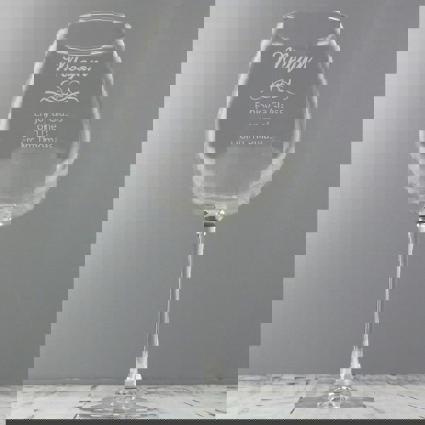 Personalised Memento Company Personalised Decorative Bottle of Wine Glass