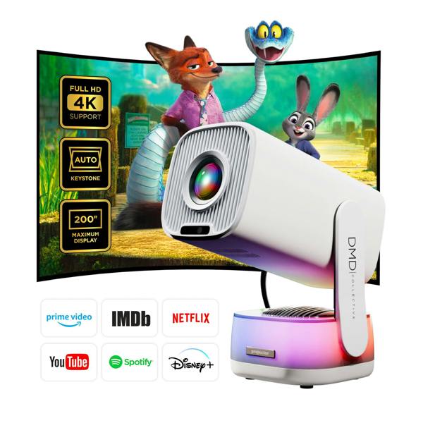 DMD Collective Full HD 1080P Portable Projector – Mini Projector for Movies and Gaming