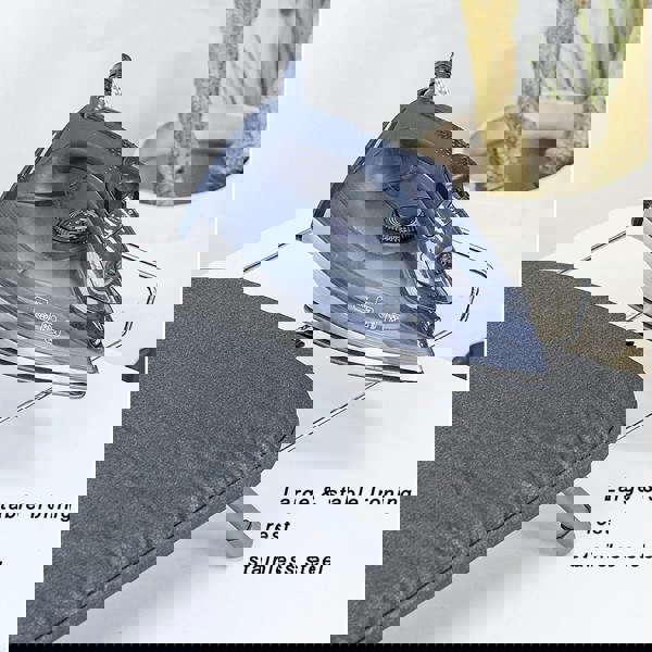 Gr8 Home Grey Foldable Table Top Ironing Board Compact Space Saving with Cover Iron Rest