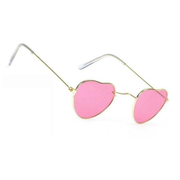 Bristol Novelty Unisex Adults Heart Shaped Glasses - Pink/Gold - 