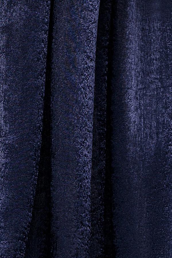 Off Shoulder Velvet Satin Wing Cape Maxi Dress - Navy Blue DR5079