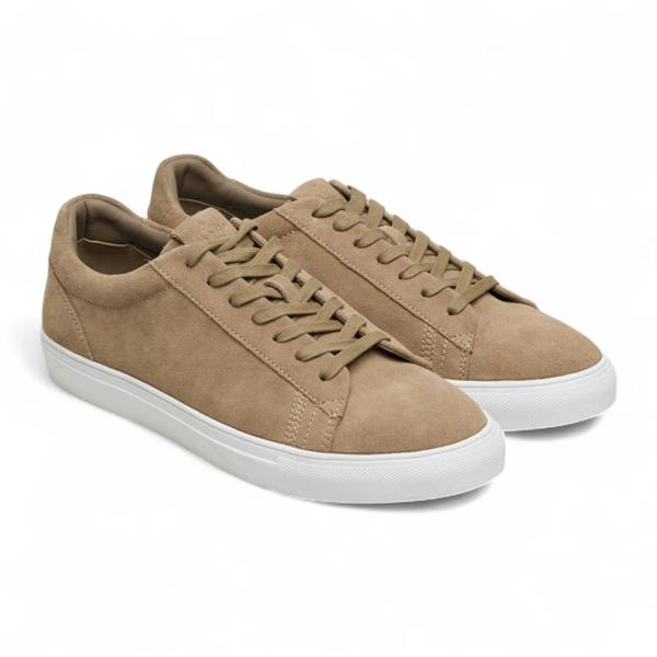 Antique Rogue Men’s Stone Grey Suede Leather Lace-Up Casual Sneakers