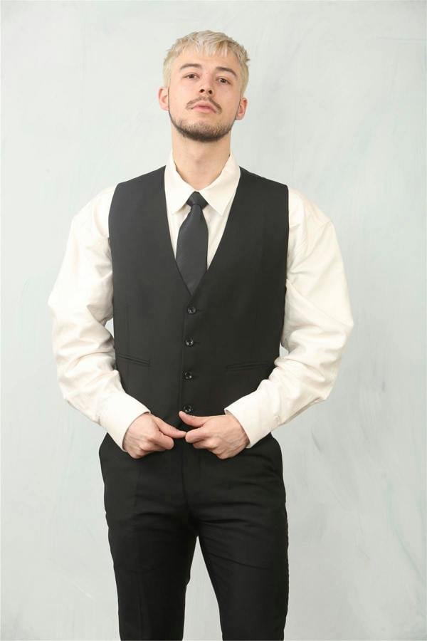 Infinity Leather Men's Black 3 Piece Formal Classic Prom Suit Workwear