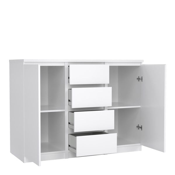 Furniture To Go Naia Sideboard - 4 Drawers 2 Doors in White High Gloss