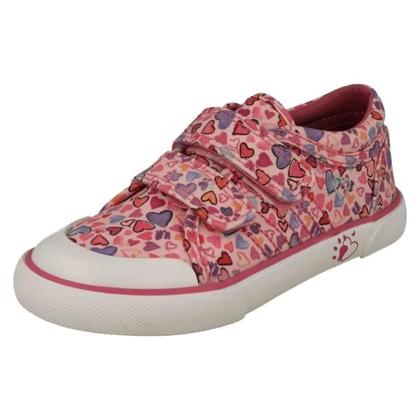 Start-rite Girls Startrite Machine Washable Heart Detailed Canvas Shoe Loveheart