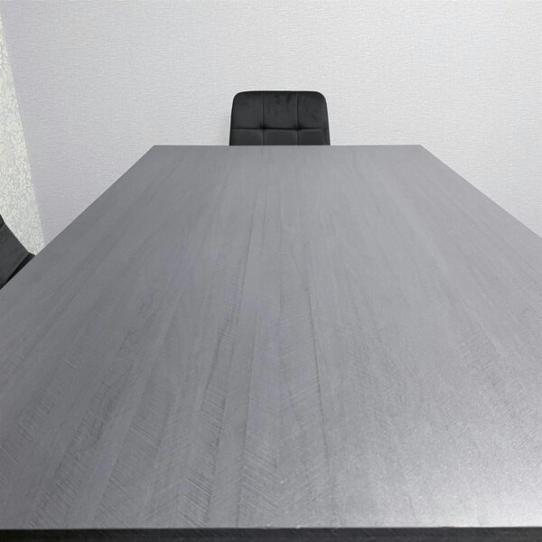 Kosy Koala Modern Dark Grey Dining Table Set with 4 Black Velvet Chairs And 1 Black Bench