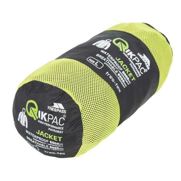 Trespass Qikpac X Unisex Packaway Jacket - Black