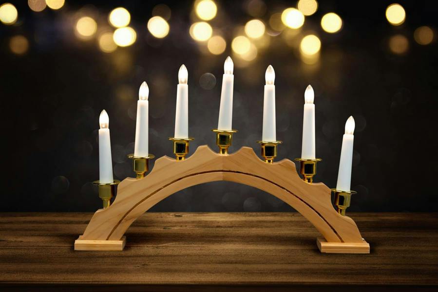 440mm Wooden Arc Decorative Christmas Display for Indoor and Sheltered Outdoor Seasonal Styling image 1