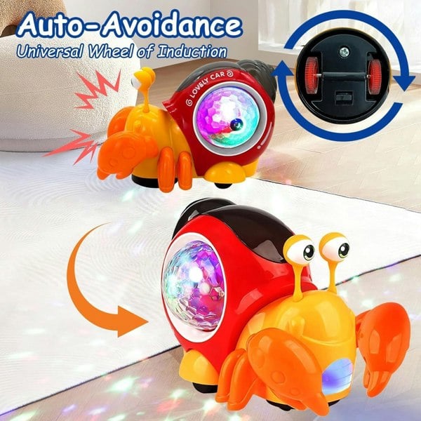 Dragodirect Interactive Musical Light-Up Crawling Crab Toy Automatic Hermit Crab