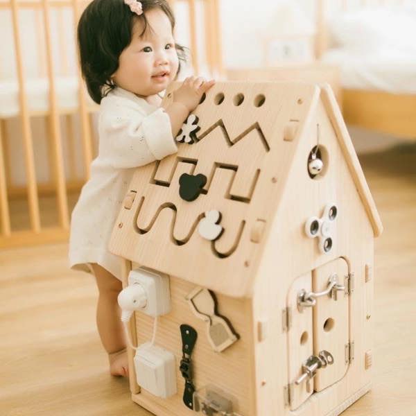 Dyzi Multifunctional Montessori Board House Educational Board Sensory Life Motor Skill Toy