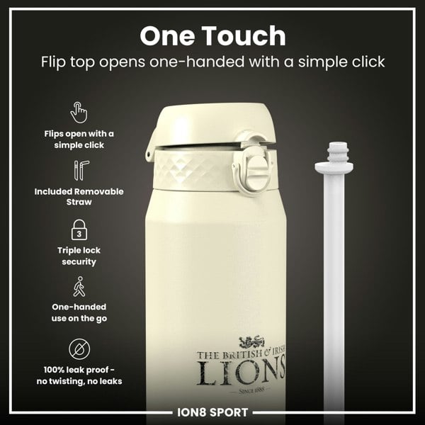 ION8 Lions X ION8 Insulated Steel Water Bottle, British & Irish Lions, Crest, 750ml (24oz)